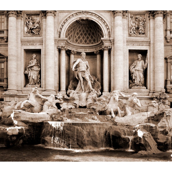 The Trevi Fountain Rome downloadable wall art, rome photography,trevi fountain digital print,fontana di trevi instant download,roman digital