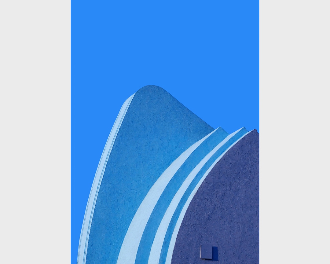 Blue Purple Art Deco Building Downloadable Wall Art Art Deco Etsy