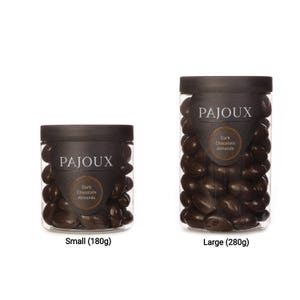 Pajoux Dunkle Schokolade überzogen - Dunkle Schokoladennüsse und Früchte - Hand eingetauchte Schokolade - PALMÖLFREI - Schokolade in einem Geschenkglas