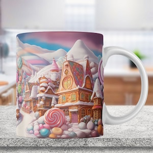 クリスマス マグ ラップ昇華デザイン、3D クリスマス マグ、11 オンス マグ テンプレート、15 オンス マグ テンプレート ラップ、マグ プレス デザイン PNG 即時ダウンロード