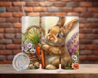Bunny Tumbler Wrap 20 oz Skinny Tumbler Sublimation Design, Easter Sublimation, Straight Tumbler Wrap, Easter Tumbler Wrap, Digital Download