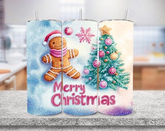 Gingerbread Man PNG, Christmas Tumbler Wrap Gingerbread Man Tumbler Wrap, 20 oz  Tumbler Sublimation Design, Christmas PNG, Digital Download