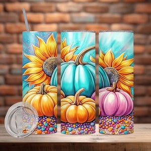 Fall Pumpkins Tumbler Wrap, Pumpkin Tumbler Png, 20oz Skinny Tumbler Sublimation Design, Pumpkin Tumbler Wrap, Pumpkin PNG, Digital Download