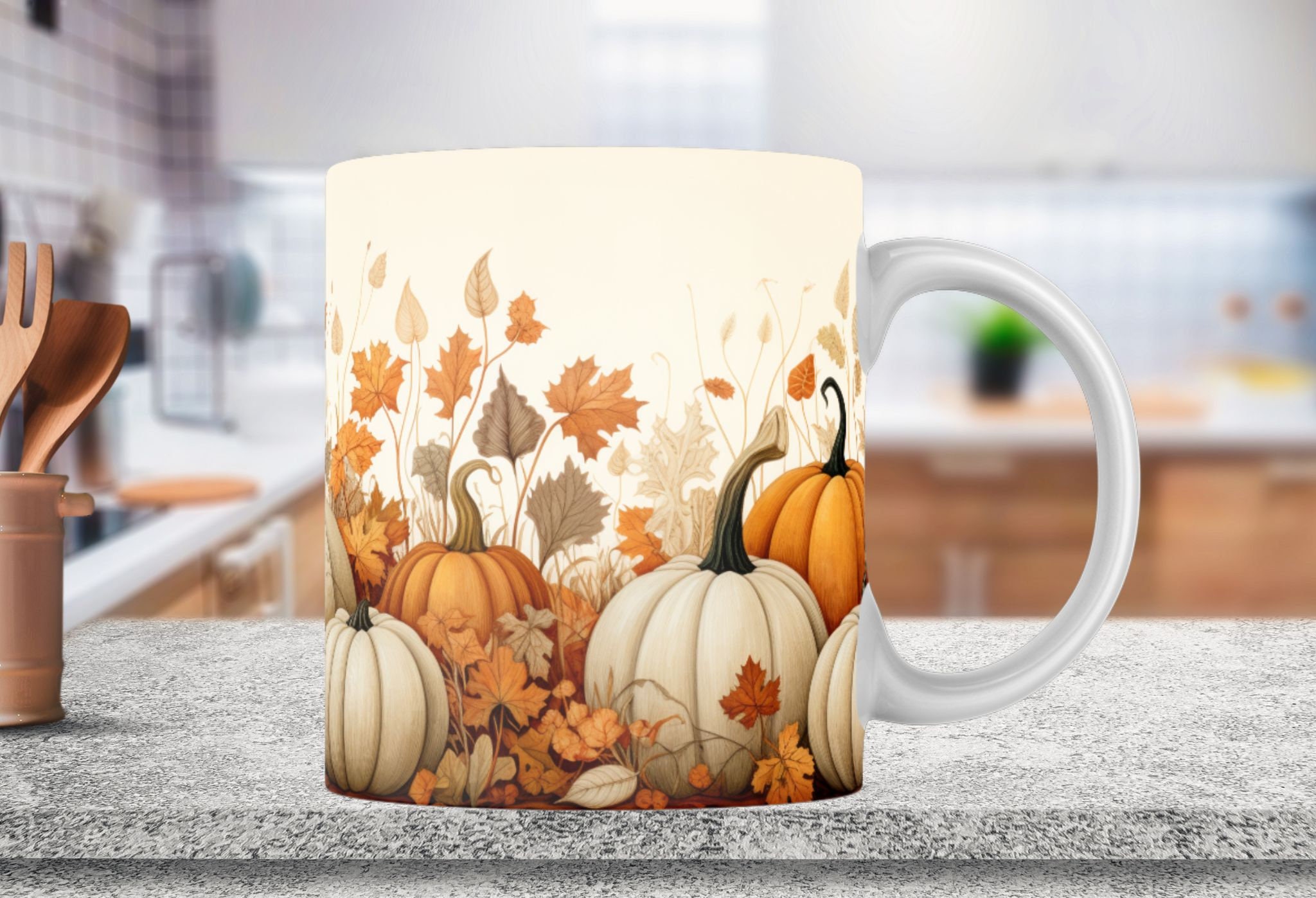 Fall Vibes 11 & 15 Oz Mug Wrap - Autumn Coffee Mug Sublimation ...