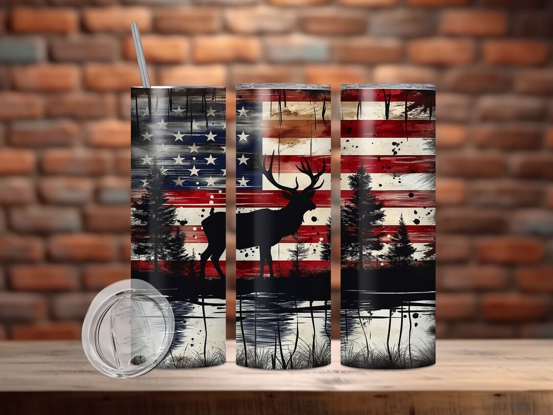 Deer Hunting 20oz Skinny Tumbler Wrap, Sublimation Design, Elk Hunting ...