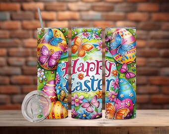 Happy Easter Tumbler Wrap, 20 oz Tumbler PNG Sublimation Design, Easter Tumbler PNG  Easter Egg Tumbler wrap, Easter Day Tumbler Wrap