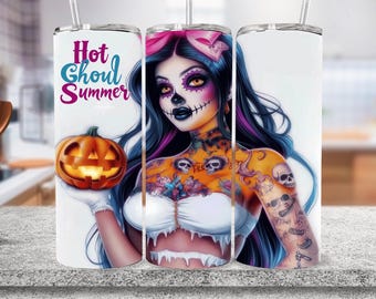Halloween cute spooky season horror tumbler wrap