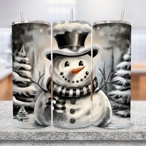 Christmas Snowman Tumbler Wrap, 20oz Skinny Sublimation Tumbler Design, Christmas Sublimation Design Png, Winter Tumbler Png Wrap, Downloads