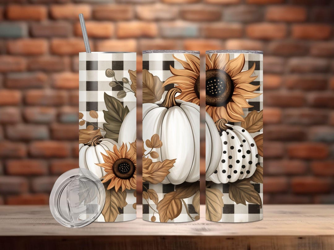 Pumpkin Tumbler Wrap, 20 Oz Skinny Sublimation Tumbler Design, Fall ...