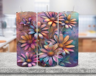 Floral Spring Tumbler Wrap, 20 oz Skinny Floral Tumbler PNG, Spring Flowers Sublimation Designs, Wildflowers Tumbler Wrap, Digital Files