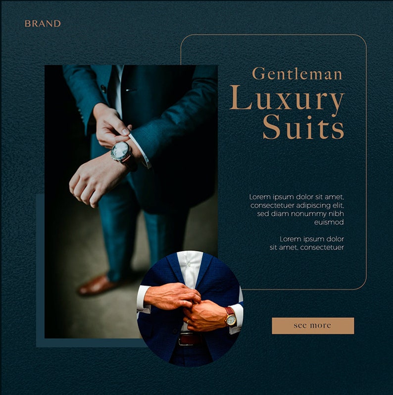 Set of Man Fashion Instagram Post Set Premium PSD Template Social Media ...