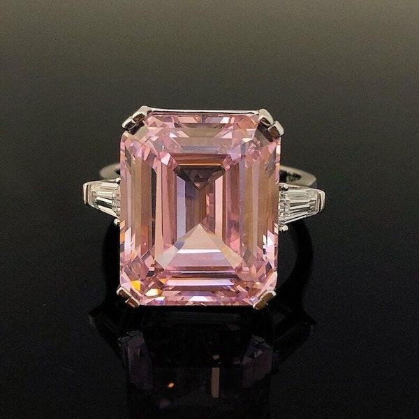 Bague de fiançailles de mariage pour femme, certifiée naturelle 7,25 carats, taille émeraude, taille émeraude, fait main pour fille