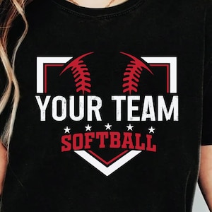Your Team Softball SVG PNG, Softball Template Team Name, Mascot Softball Shirt, Softball Shirt Png Svg, Team Softball Png