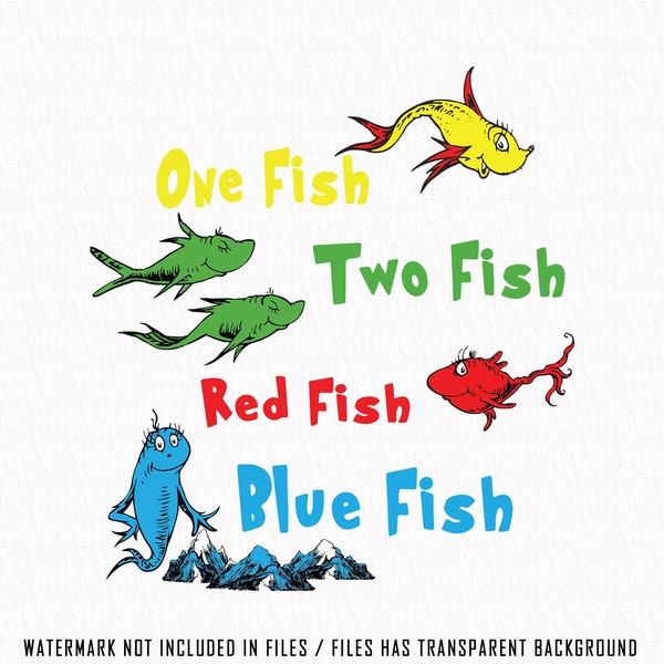 One Fish Two Fish Svg, Fishs Svg, Teacher Life Svg, Read Across America, Red Fish Blue Fish, Reading Squad Svg