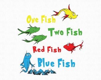One Fish Two Fish Svg, Fishs Svg, Teacher Life Svg, Read Across America, Red Fish Blue Fish, Reading Squad Svg
