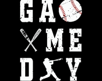 Game Day Vibes SVG Png Pdf, Game Day SVG, Baseball Life svg, Baseball All Day SVG, Game Day Vibes T-Shirt Svg White And Black Version