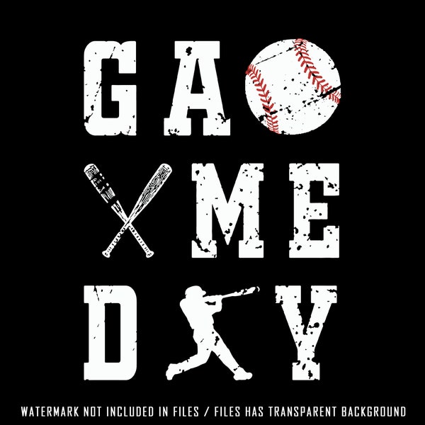 Game Day Vibes SVG Png Pdf, Game Day SVG, Baseball Life svg, Baseball All Day SVG, Game Day Vibes T-Shirt Svg White And Black Version
