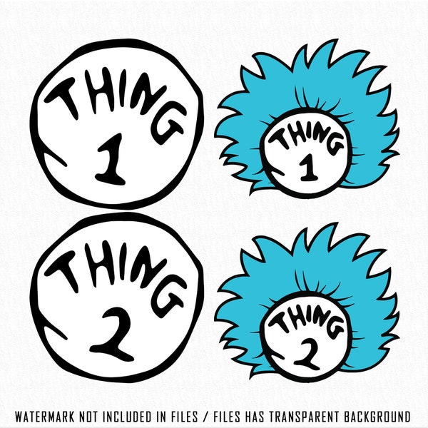 Thing 1 Thing 2 SVG, Thing 1 and Thing 2 Png Svg Pdf Eps Dxf High Resolution.