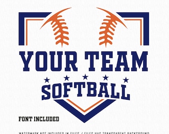 Your Team Softball SVG Png, Softball Team Mascot SVG, PNG, Shirt Template (Digital Download)