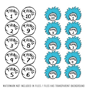 Thing 1 Thing 2 Thing 3 Thing 4 SVG, Thing 1 and Thing 2 Png Svg High