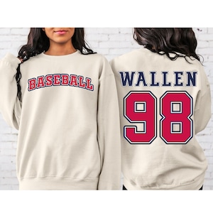 Baseball SVG Png, Wallen Baseball, 98 Wallen, One Thing at a Time, Wallen, RED/NAVY sublimation  (Transparent png svg)