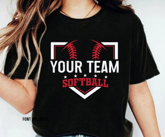 Your Team Softball SVG PNG, Softball Template Team Name, Mascot Softball Shirt, Softball Shirt Png Svg, Team Softball Png