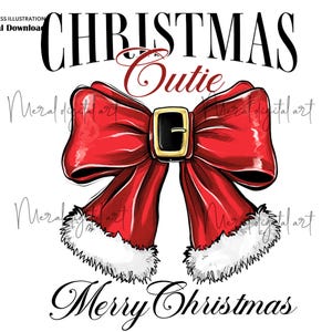 Christmas cutie PNG, Christmas png, Christmas Santa Coquette Bow png, Merry Christmas png, Christmas Bow, Santa Claus png, Retro png