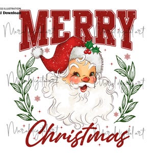 Frohe Weihnachten mit Weihnachtsmann PNG, Retro Weihnachten PNG, Frohe Weihnachten PNG, Weihnachtsmann PNG, Vintage Weihnachtsmann PNG, Weihnachten PNG-Dateien