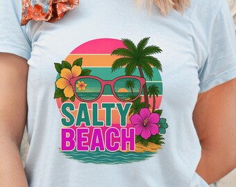Salty Beach Png | Sublimation Design | Tropical Flowers Png | Colorful Summer Png | Trendy Png | T-Shirt Design | Digital Download Png