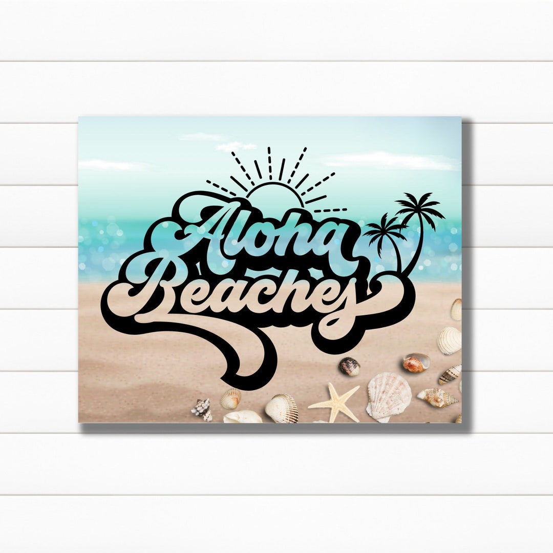 Aloha Beaches Wreath Sign, Beach House Sign, Ocean Sign, 8 X 10 Sign ...