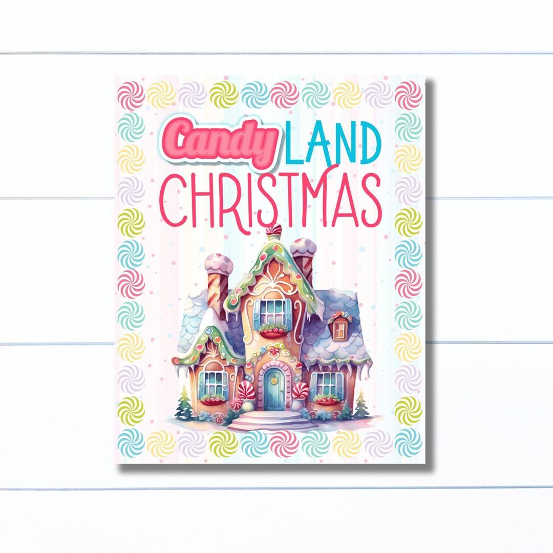 Candy Land Christmas Sign Gingerbread House Wreath Sign Sign - Etsy