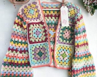 Gilet / Granny Square / Uncinetto / Fatto a mano / Donna