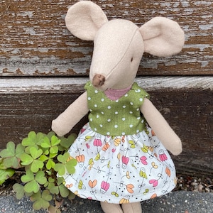 Handmade dress for mouse 12 cm ( 5 in) Big sister dress Dress for mouse 10 cm( 3.5 in) Little sister