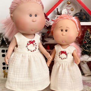 Dress with embroidery for doll Mia Nines d’Onil on Christmas