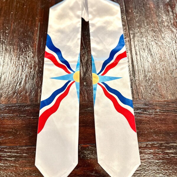 Assyrian Flag Graduation Stole, Assyrian Flag Graduation Sash, Assyrian Flag Graduation, Assyrian Flag