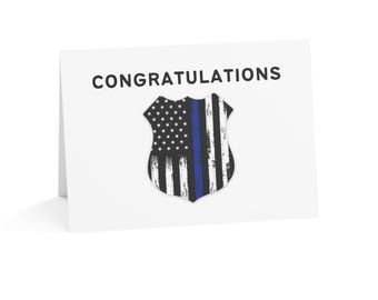 Felicitatiekaart voor politieagenten, steun aan de politie, afstudering van een agent, cadeau voor een agent, politieagent, afgestudeerde
