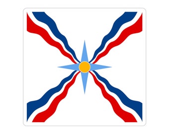 Bandera Asiria Pegatinas Transparentes, Pegatina Asiria, Pegatina, Bandera Asiria, Bandera, Asiria