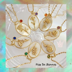 Mother of Pearl Custom initial pendant necklace personalized necklace gift for her birth stone necklace