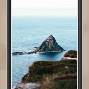 Nature photography with rocky island in the sea
