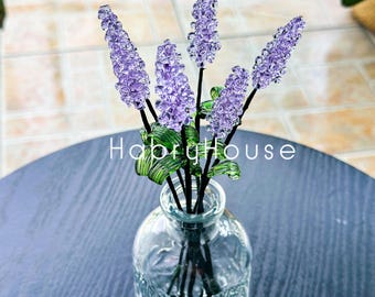 Handmade Red Glass Galsang Flower Bouquet, Sunflower Gerbera Lavender Glass Flower, Anniversary Christmas Flower Gift, Home Decor Ornament