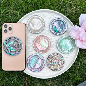 Poignée magnétique holographique pour téléphone, Poignée pour Kindle, Poignée magnétique pour Kindle faite main, Accessoires pour téléphone couleur mignon, Support pour Kindle, Cadeau pour maman