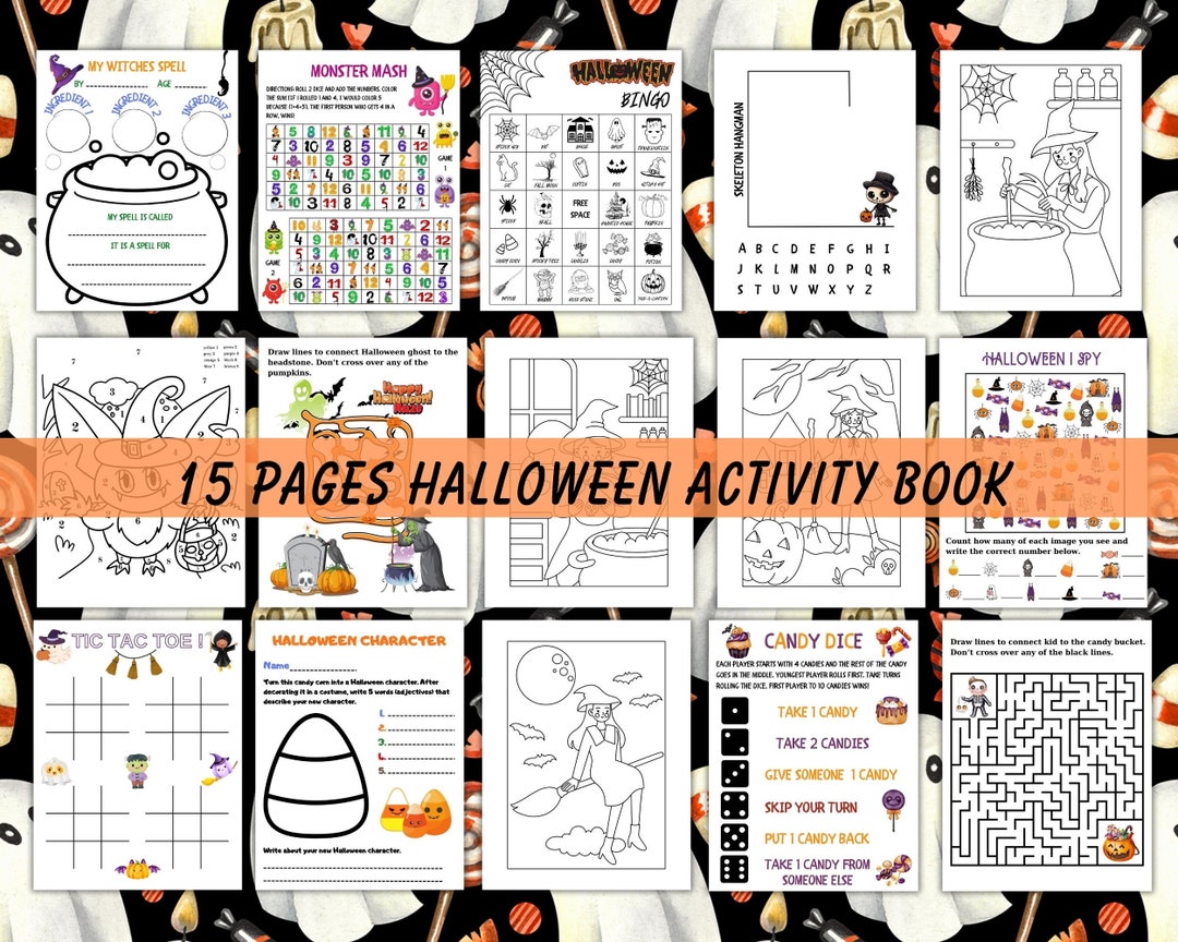 Halloween Activity Book Printable Halloween Activity Book - Etsy