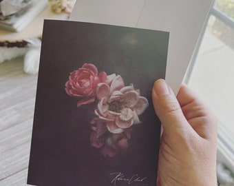 Handmade note card / Floral note cards / Rose /Affordable note cards / Photography note cards / Iowa made note cards / Floral note cards