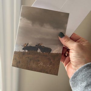 Biglietto di auguri fatto a mano / Biglietti di auguri con alce / / Biglietti di auguri economici / Biglietti di auguri fotografici / Biglietti di auguri realizzati in Iowa / Biglietto di auguri sulla fauna selvatica