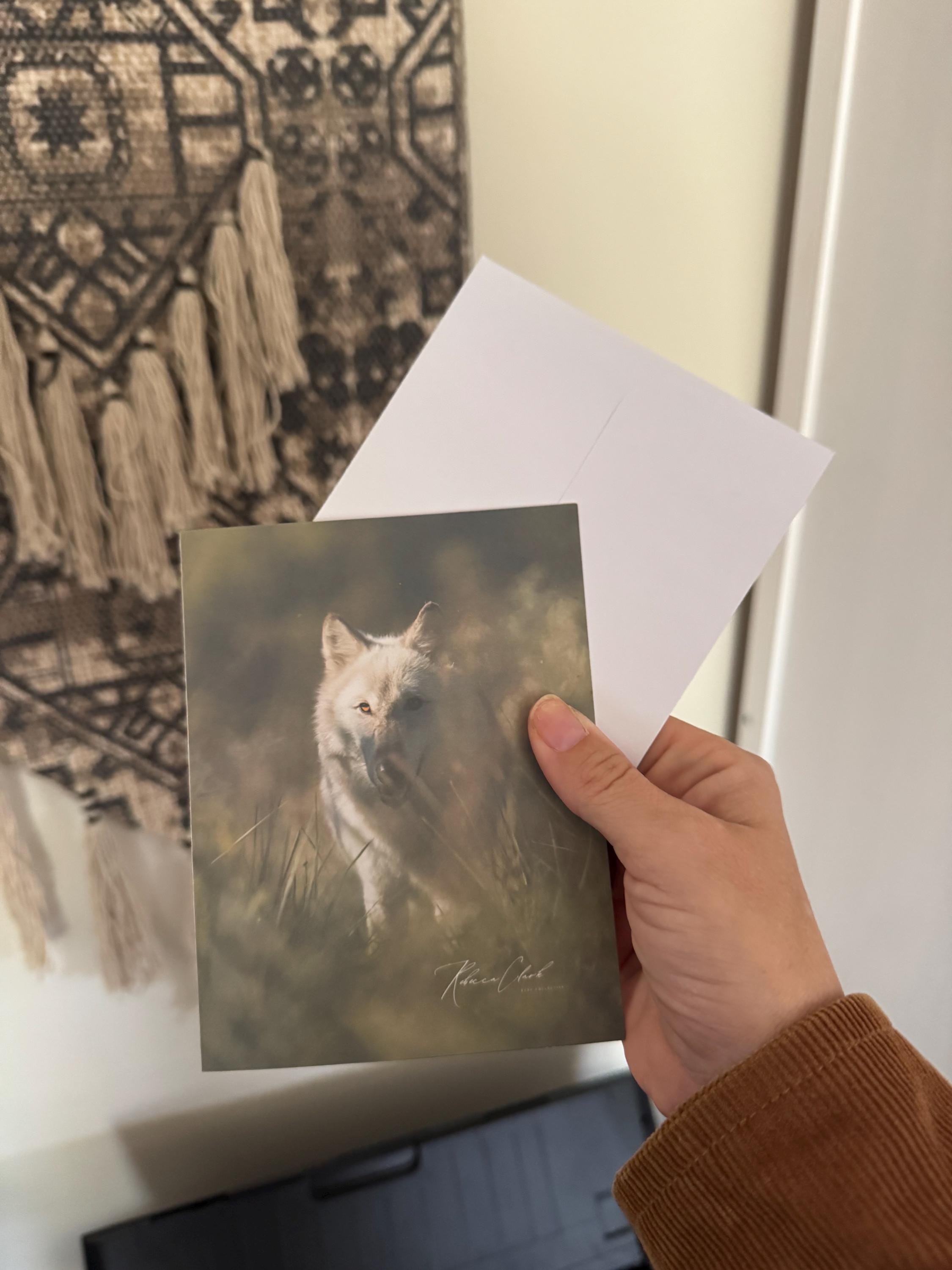 Wolf Sticky Note Handmade Note Card / Wolf Note Cards / Wolf /affordable Note Cards ...