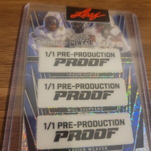 Travis Hunter Will Shephard Xavier Weaver 1/1 Pre-Produktion Proof Karte