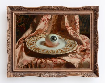 Lover's Eye | Maximalist Victorian Goth Decor, Vintage Dark Romantic Eye Painting Art