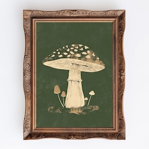 Magic Mushrooms | Dark Cottagecore Witchy Mushroom Art, Nature Kitchen Wall Art