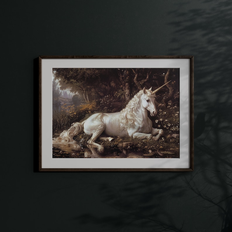 Trending now, this unicorn print is infused with fairy fantasy and is an ideal pick for a whimsical room makeover.
