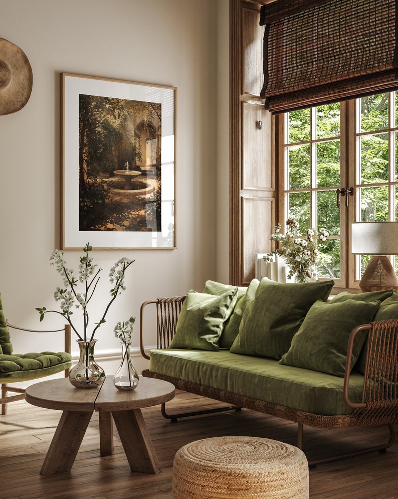 Floral print meets Victorian elegance in this botanical wall art, ideal for enhancing light academia and coquette room aesthetics.